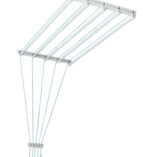 Uscător cu scripeți - bare de otel- 140 cm - 5 bare