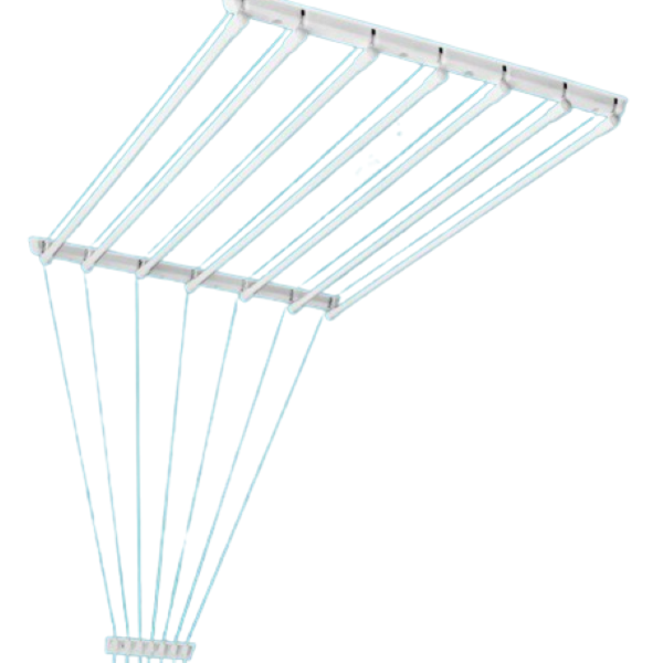Uscător cu scripeți - bare de otel- 220 cm - 7 bare